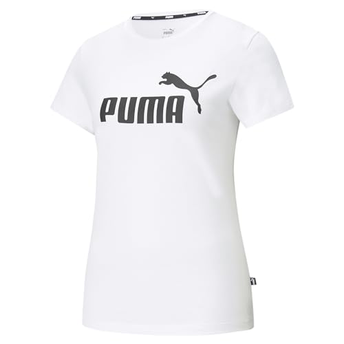 PUMA ESS Logo tee Camiseta, Mujer, Puma White, XS