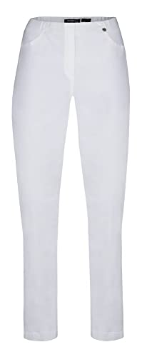 Robell Style Marie - Pantalones Vaqueros Vaqueros elásticos con Corte Recto y Abertura, Blanco, 48