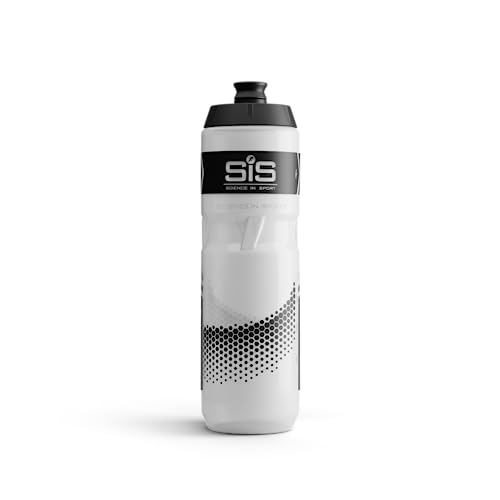 Science in Sport SIS Botella de Agua Transparente para Deporte, Botella de Boca Ancha, Logo Negro, Color Transparente, 800 ml