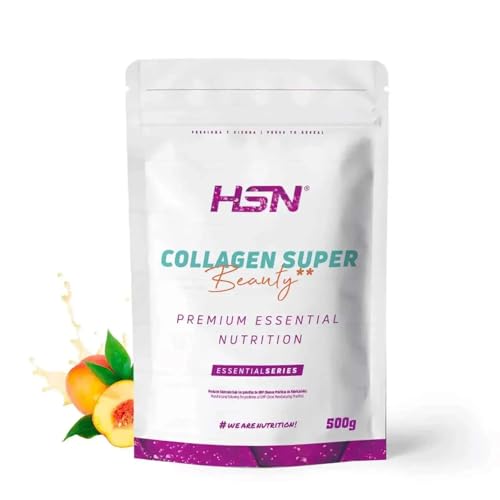 Colágeno Hidrolizado Super Beauty de HSN | Sabor Frutos Rojos 500 g = 33 Tomas por Envase 10 Gramos Colágeno con Fitoceramidas (Ceramosides™) Ácido Hialurónico ALTO contenido en Vitaminas y Minerales
