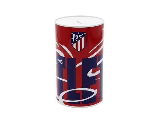 CyP Brands Atlético de Madrid- Hucha de Metal, Sellada, Hucha Grande, Color Rojo, Producto Oficial