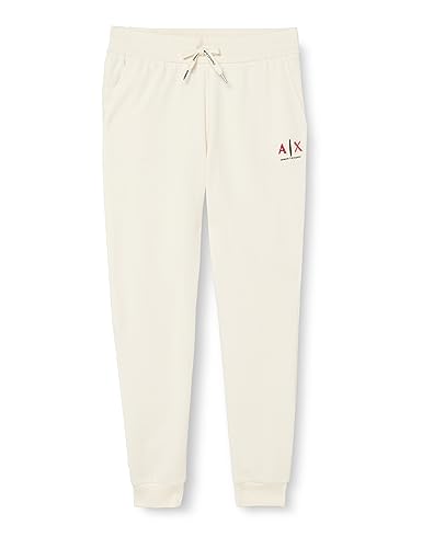 Armani Exchange Logo Capsule Comfortable Pantalones de chándal, Weiß, L para Mujer