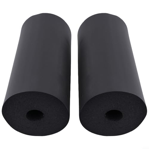 Vilgftyiet 2 almohadillas de espuma negra para pies, almohadillas de rodillo de espuma para extensión de piernas, duraderas y de alta densidad, adecuadas para banco de pesas y máquinas de gimnasio