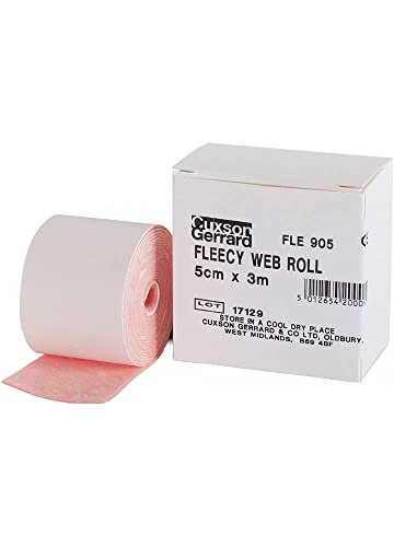 Fleecy Web Fieltro, 1 mm de grosor 1 mm, acolchado de podología de algodón, baja en residuos, 1 Roll | 3m x 5cm