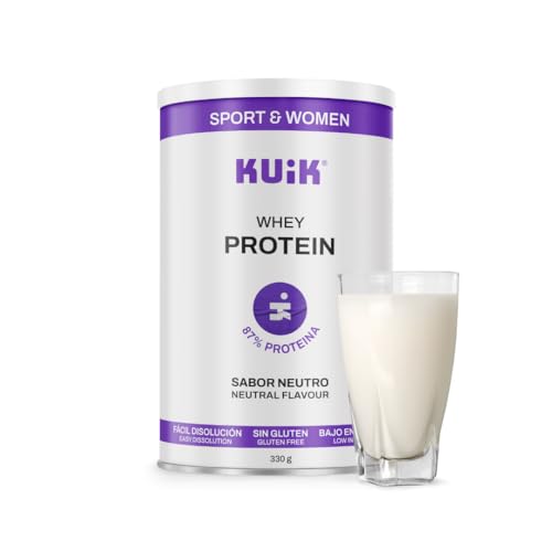 KUIK | Proteína Whey para Mujeres | Recuperación muscular y fuerza | Nutrición deportiva para mujeres | Sabor Neutro - 330 g