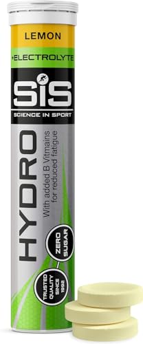 Science in Sport Hydro Electrolyte, Hidratante en tabletas, con más electrolitos, Sin gluten, Sin azúcar, Sabor a limón, Bote con 20 tabletas