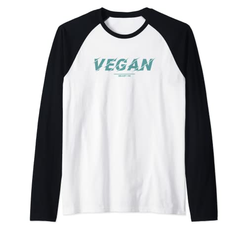 Vegano Azul Culturista Vegetariano Gimnasio Fitness Nutrición Camiseta Manga Raglan