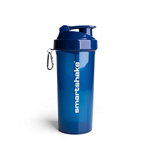 Smartshake Lite Protein Shaker Bottle 1000ml | Leakproof Gym Shaker Drink Bottle for Protein Shakes | Clear PP Water Bottle, BPA & DEHP Free Protein Powder Shaker Cup for Men & Women, Blue