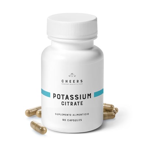 Tabletas de Citrato de Potasio - (316 mg) - Citrato de Potasio Puro 90 Cápsulas Veganas - La absorción más alta en Suplementos de Potasio - Cheers