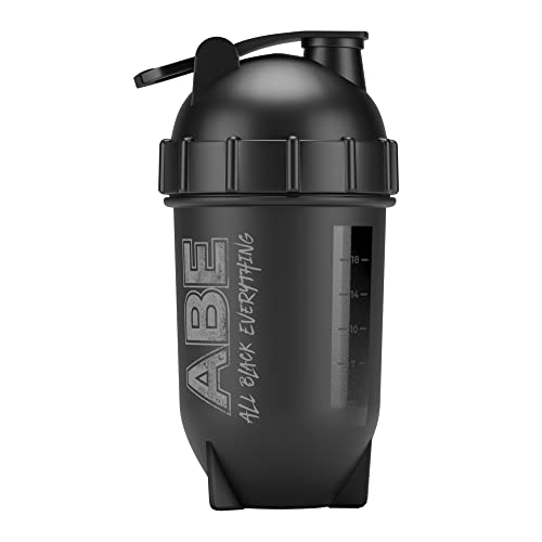 Applied Nutrition ABE Bullet Shaker - Botella mezcladora de proteínas All Black Everything de 500 ml, fácil de limpiar, sin BPA (negro)