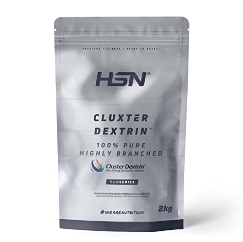 HSN Ciclodextrinas - 100% Cluster Dextrin - Sin Sabor 2 Kg = 80 Tomas por Envase | Dextrina Cíclica Altamente Ramificada | Carbohidratos Sin Azúcar, Sin Gluten ni Lactosa, Apto Vegetariano