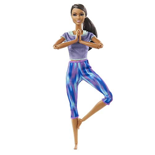 Barbie Movimiento sin límites Muñeca articulada morena con coleta con ropa deportiva de juguete (Mattel GXF06)