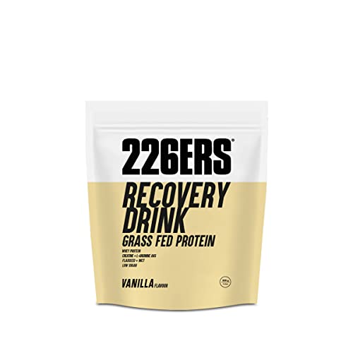 226ERS - Recovery Drink, Recuperador Muscular para Deportistas, Proteína Whey, L-Arginina, Creatina, Hidratos de Carbono, Triglicéridos, Vegetariano y sin Gluten, Sabor Vainilla, 500 g