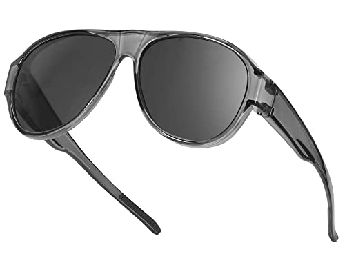 SIPHEW Superpuestas Gafas de Sol Polarizadas para Hombre y Mujer, Piloto Marcos Vintage/Clásicos Clip on Gafas, Suplementos de Sol para Gafas Grandes Protección UV400