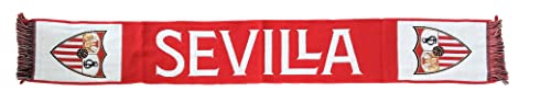 Sevilla FC Bufanda Roja Escudo Fondo Blanco