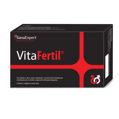 SanaExpert VitaFertil | SUPLEMENTO NATURAL PARA LA FERTILIDAD MASCULINA | con L-arginina, Zinc, Vitamina C (60 cápsulas).