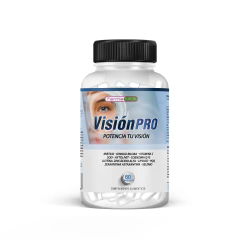 Visión Pro | Mejora y Protege la función ocular | Mirtilo, Ginkgo Biloba, Luteína, Vitamina C | Vitaminas para los ojos | Mejora la calidad de la vista | Elimina síntomas de vista cansada | 60 U.