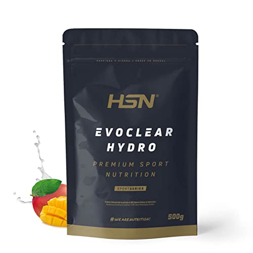 Clear Whey de HSN Evoclear Hydro | Sabor Mango 500 g = 20 Tomas | Aislado de Proteína Hidrolizada de Suero de Leche | Proteína Tipo Zumo Refrescante | No-GMO, Vegetariana, Sin Gluten ni Soja