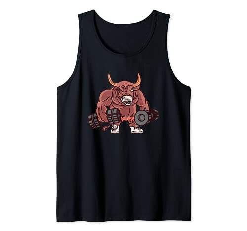 Hombre Mancuernas de toro musculoso - Culturismo de dibujos Camiseta sin Mangas