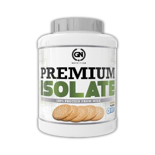 GN Nutrition Premium Isolate 2 kg | Aislado de suero de leche de ISOLAC® | Mejora tus entrenamientos | Incrementa el rendimiento deportivo | Recuperación Muscular (Cookies)
