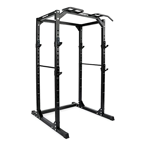MSPORTS Power Rack Premium Cage H/B/T – 215 x 120 x 140 cm, estación de fuerza hasta 200 kg, jaula de pesas, estación de fitness cuadrada (Power Rack)