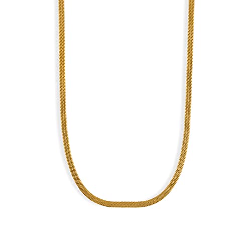 Collar de cadena de plata de ley 925 chapado en oro, collar plano de barra de gota, talla única, Acero inoxidable