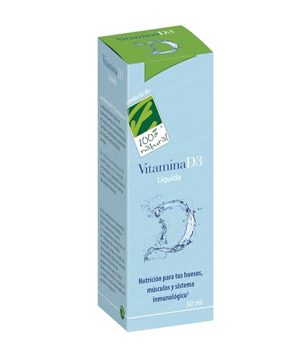 Vitamina D3 Líquida - 50 ml - Contribuye al Sistema Inmunitario - Ayuda a Fortalecer los Huesos y los Músculos - Fácil De Tomar - Estimula la Absorción de Calcio - 100% Natural