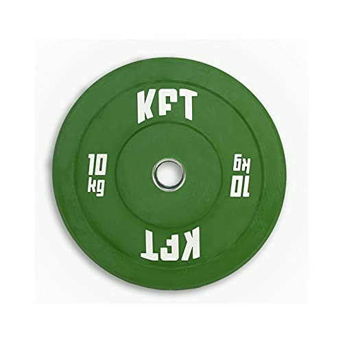 KFT Disco Bumper Competición Color - 10 kg, Disco Olímpico Bumper Halterofilia, Levantamiento de Peso, Disco Bumper Pesas
