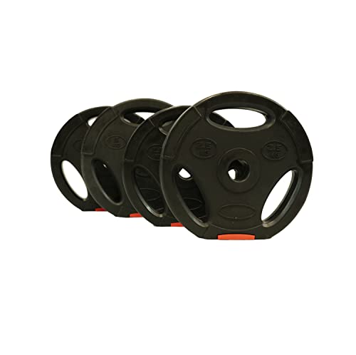 Fjoerdesports Juego de discos de pesas de 15 kg, para mancuernas o barras largas, orificio estándar de 30 mm, discos de peso para entrenamiento libre (2 x 2,5 kg y 2 x 5 kg)