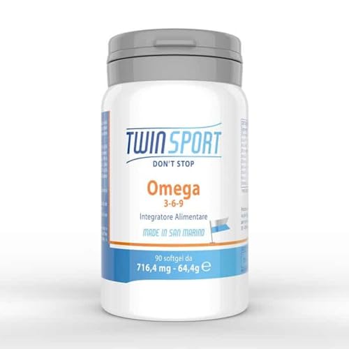 TwinSport Omega 3 6 9 - Suplemento Deportivo | Omega 3 Aceite de Pescado 90 comprimidos de 716,4mg | Cápsulas de Aceite de Pescado Puro | Fuente de ácidos grasos