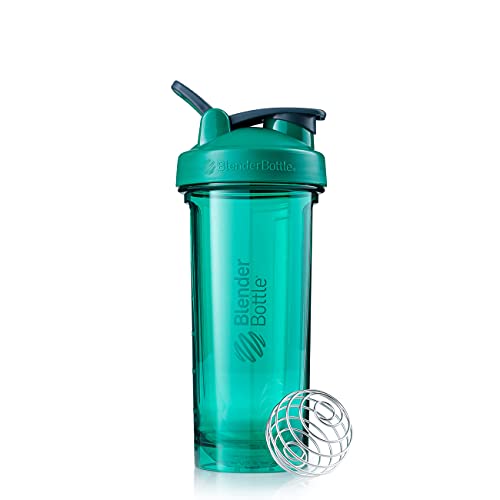 BlenderBottle Pro32 - Botella de agua, Botella mezcladora de batidos de proteínas, con batidor Blenderball, libre de BPA, 940ml - emerald verde
