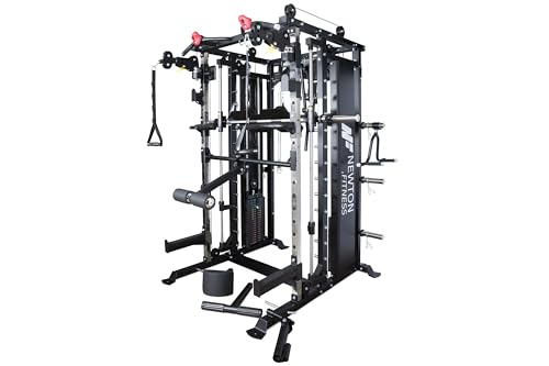 Newton Fitness-BLK-4000-Multifunctional Smith Machine -máquina de Fitness Multifuncional con poleas giratorias en Altura y Anchura