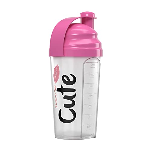 TummyTox Cute Nutrition Shaker de Proteínas Rosa | Capacidad de 700 ml para Bebidas de Pre-Entrenamiento, Batidos Sustitutivos de Comidas o Agua | Duradera, a Prueba de Fugas y Libre de BPA