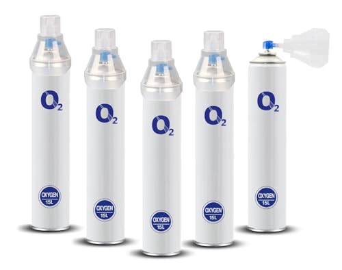 Oxymed24 Oxygen O2 - Oxígeno (15 L, boquilla universal, 5 unidades)