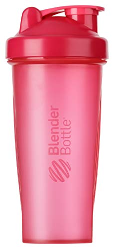 BlenderBottle Classic Botella de agua | Botella mezcladora de batidos de proteínas | con batidor Blenderball | libre de BPA | 820ml - Pink