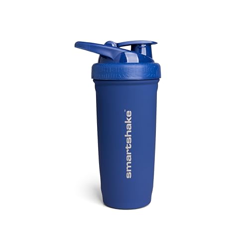 Smartshake Reforce Stainless Steel Protein Shaker Bottle 900 ml | 30 oz - Leakproof Screw-on Lid - BPA Free - Unisex - Navy Blue