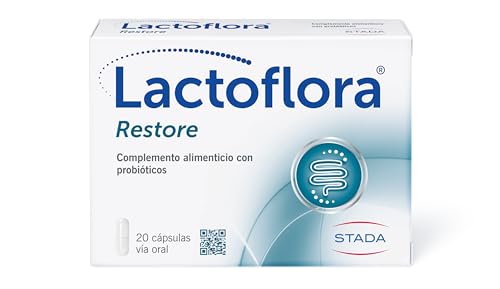 Lactoflora - Probiótico Restore -Formulado exclusivamante con probioticos para malestar intestinal, intolerancias y alergias -complemento alimenticio - 20 cápsulas