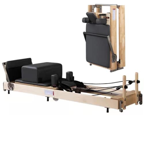 Wunder Pilates F1 - Máquina reformer plegable portátil para estudio y hogar, madera de arce, color negro