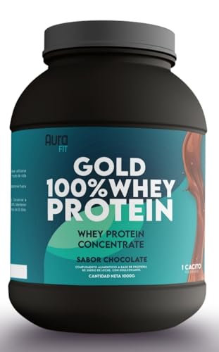 Gold 100% Whey Protein. Proteina Whey Sabor Chocolate, Fresa y Vainilla Aumento de Masa Muscular. Proteína en Polvo para Recuperación muscular (Chocolate)