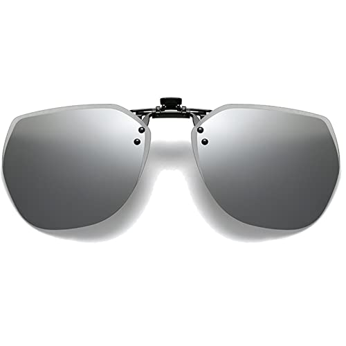 Voolga Gafas de Sol con Clip, Flip up Gafas de Sol Polarizadas para Hombre y Mujer, Anti-UV400 Gafas Graduadas de Sol Deportivas para Conducción y Al Aire Libre (Gris)