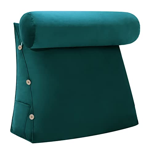 Vercart - Cojín de lectura, almohada con soporte para espalda, sofá o cama, 60 cm, color azul