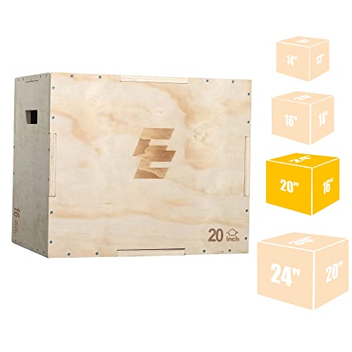 Holleyweb Caja Plyo 3 en 1 de madera, caja de salto pliométrica antideslizante para saltar, saltar, saltos de caja, sentadillas, escalones, inmersiones, esquinas redondeadas para mayor seguridad