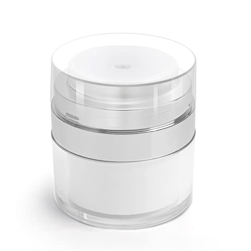 HOTUT Airless Pump Dispensador Crema,15ML Vacío Botes Rellenables Botella de Vacío de Tarro de Crema,Portáti Dispensador Bomba Contenedor,Tarros con Bomba Sin Aire de Vacío para Mujeres y Hombres