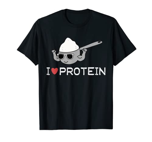 I Love Protein T-shirt Entrenamiento Regalo Tee Gym Top Camiseta