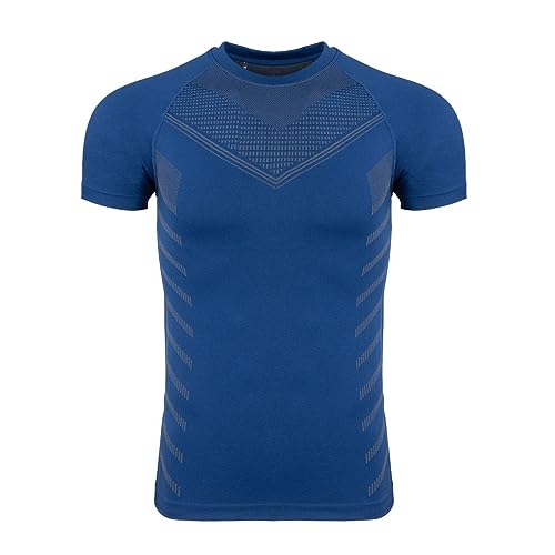 Mens Functional Shirt Men High Elasticity Fitness Sport Compression Shirt Mens Multicolour Options Summer Short Sleeve Mens Simplicity Slim Fit Muscle Shirts H-Royal Blue2 XL