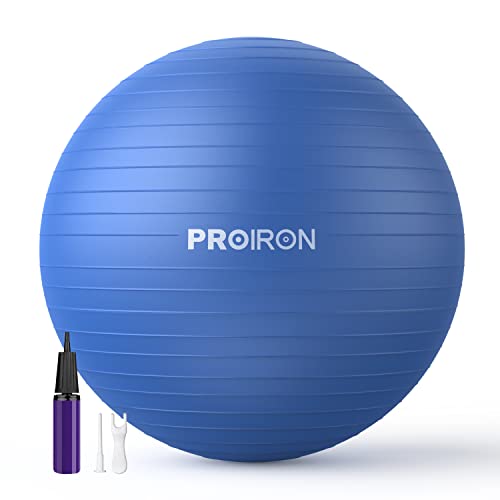 PROIRON Pelota de Pilates 55cm- Fitball Anti-Burst Pelota de Ejercicio,Yoga, Fitness, incluidos Bomba (Azul)