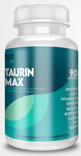Testosterona Hombre | TAURIN Max | Potenciador Sexual - Energia - Pre Entreno - Musculación | Zinc + Maca + Ginseng + Taurina + Ginseng | 90 cápsulas