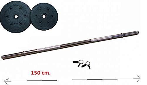 Grupo Contact Lote de Barra de 150 cm con 2 Discos de 5 Kg. (Disco y Barra de diámetro 28 mm)