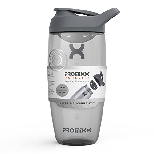Promixx Botella Agitadora de Proteínas Premium para Batidos Suplementarios - Taza Fácil de Limpiar, Duradera (700 ml, Gris Grafito)