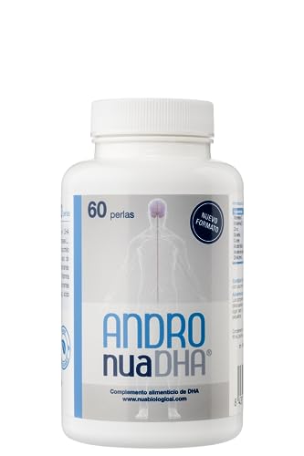 Nua Biological - AndroNuaDHA Complemento Alimenticio con DHA, Hidroxitirosol, Vitaminas y Minerales para nutrir el sistema reproductor masculino - 60 cápsulas (1.373mg)